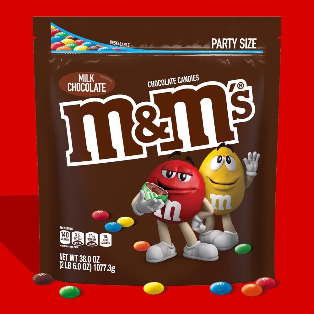 M&M'S M&M\'S Milk Chocolate Candy, Party Size, 38 oz Bag