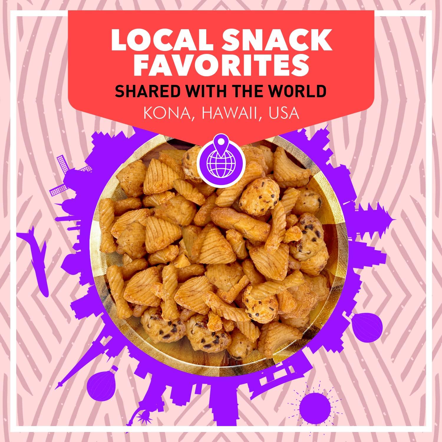 Snack Hawaii Traditional Supreme Mix Arare Rice Crackers - Mochi Crunch Asian Snack Mix - Sweet, Salty, and Umami Flavor - Crunchy On-The-Go Snack For Any Occasion - 9 Ounce