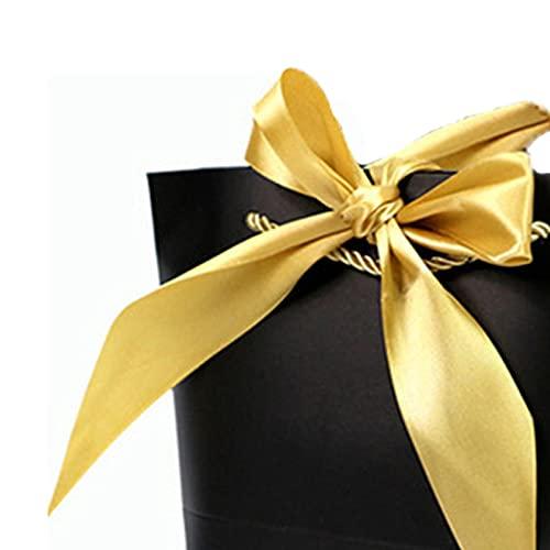 SEIWEI SEIWEI 8PCS Paper Gift Bags with Handle, Party Favor Bag Bulk with Bow Ribbon, Party Bags Bulk for Birthday, Wedding, Party Favour, Present Wrap-Pink