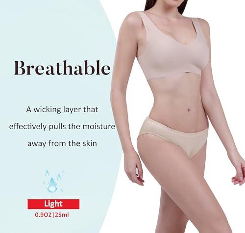 AIRCUTE AIRCUTE Washable Absorbent Urinary Incontinence Underwear for Women Girl Bikini Leakproof Panty for Leakage Flow 25ml, 3 Pack (Large, Beige)