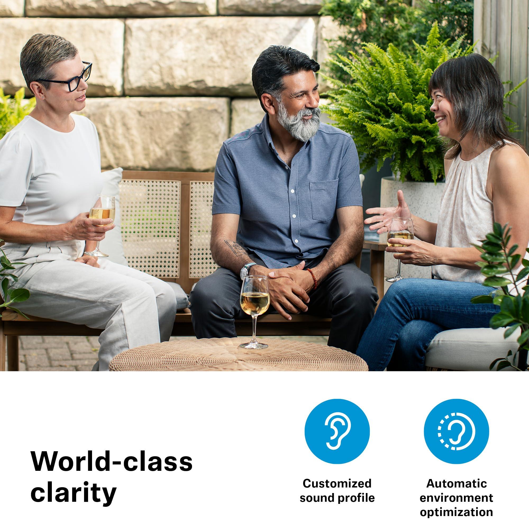 Sennheiser Sennheiser All-Day Clear Bluetooth Hearing Aids - OTC Hearing Aids with Bluetooth - Self-Fitting, Programmable Sound - FDA Cleared - Light Grey