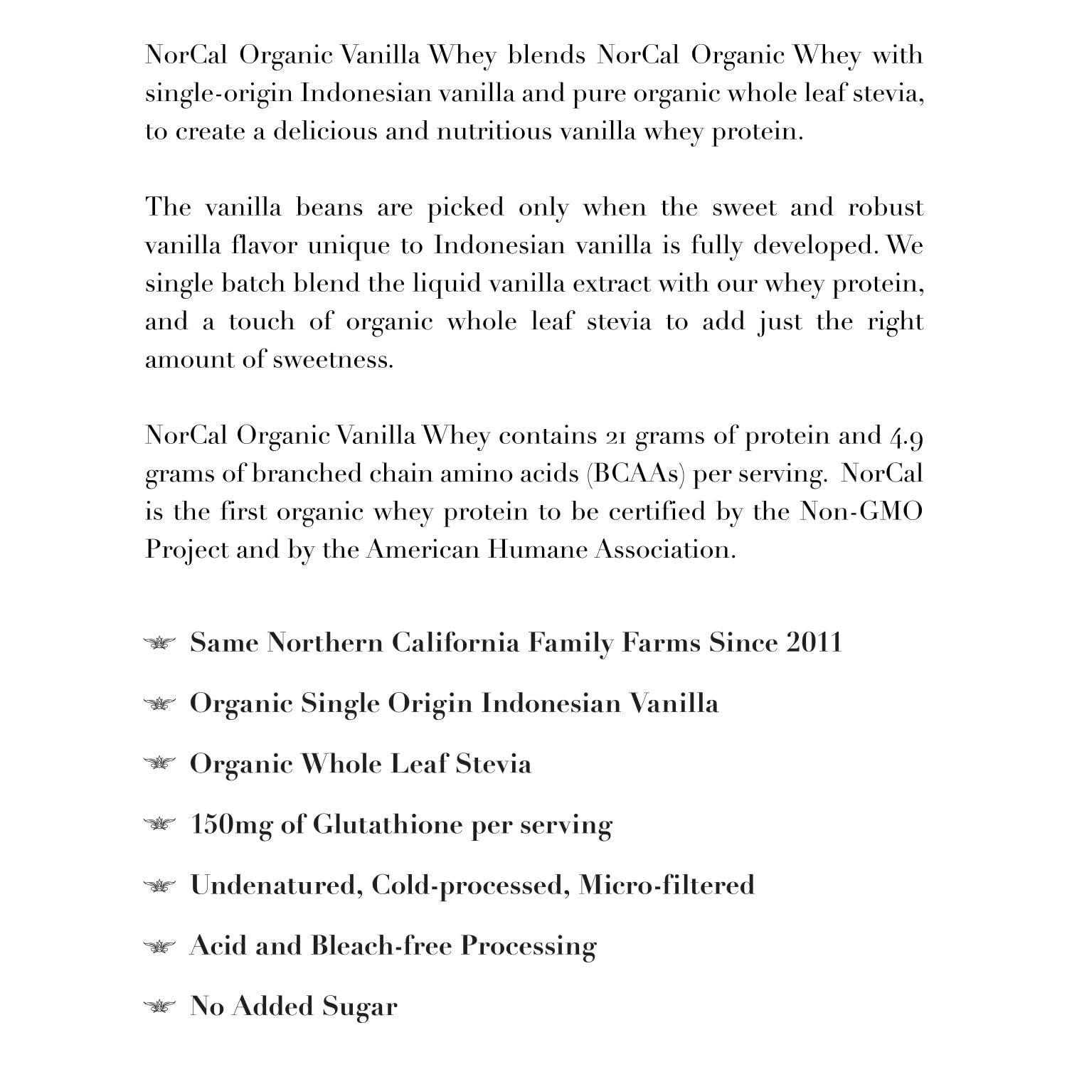 Source Organic NorCal Organic Vanilla Whey Protein - 2lbs | Grass-Fed, Single-Origin Vanilla | Certified Non-GMO & American Humane from California Farms