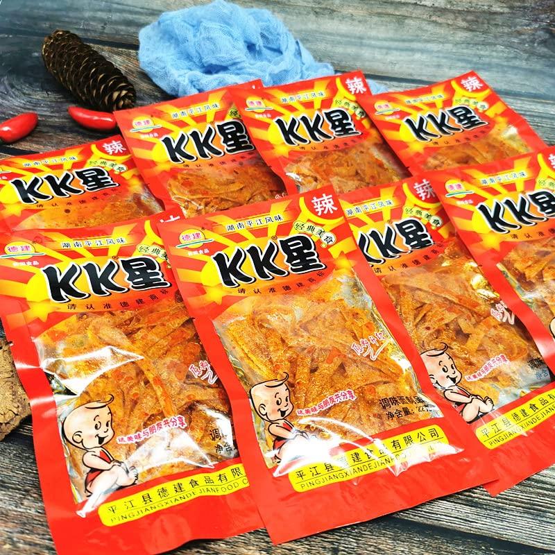 wa sai luo Hunan Latiao, Spicy Stick Super Spicy Strip Small Gluten Spicy Silk, Hot and Sweet Spicy Flavor Chinese Snacks, Instant Snacks (5 bags,18g/Bag)