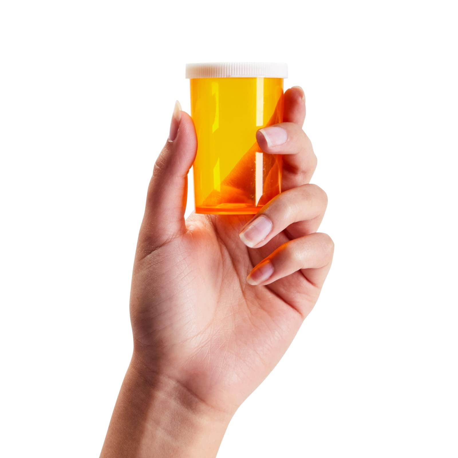 Juvale Juvale 50 Pack Empty Pill Bottles with Caps for Prescription Medication, 20-Dram Plastic Medicine Containers (Orange)