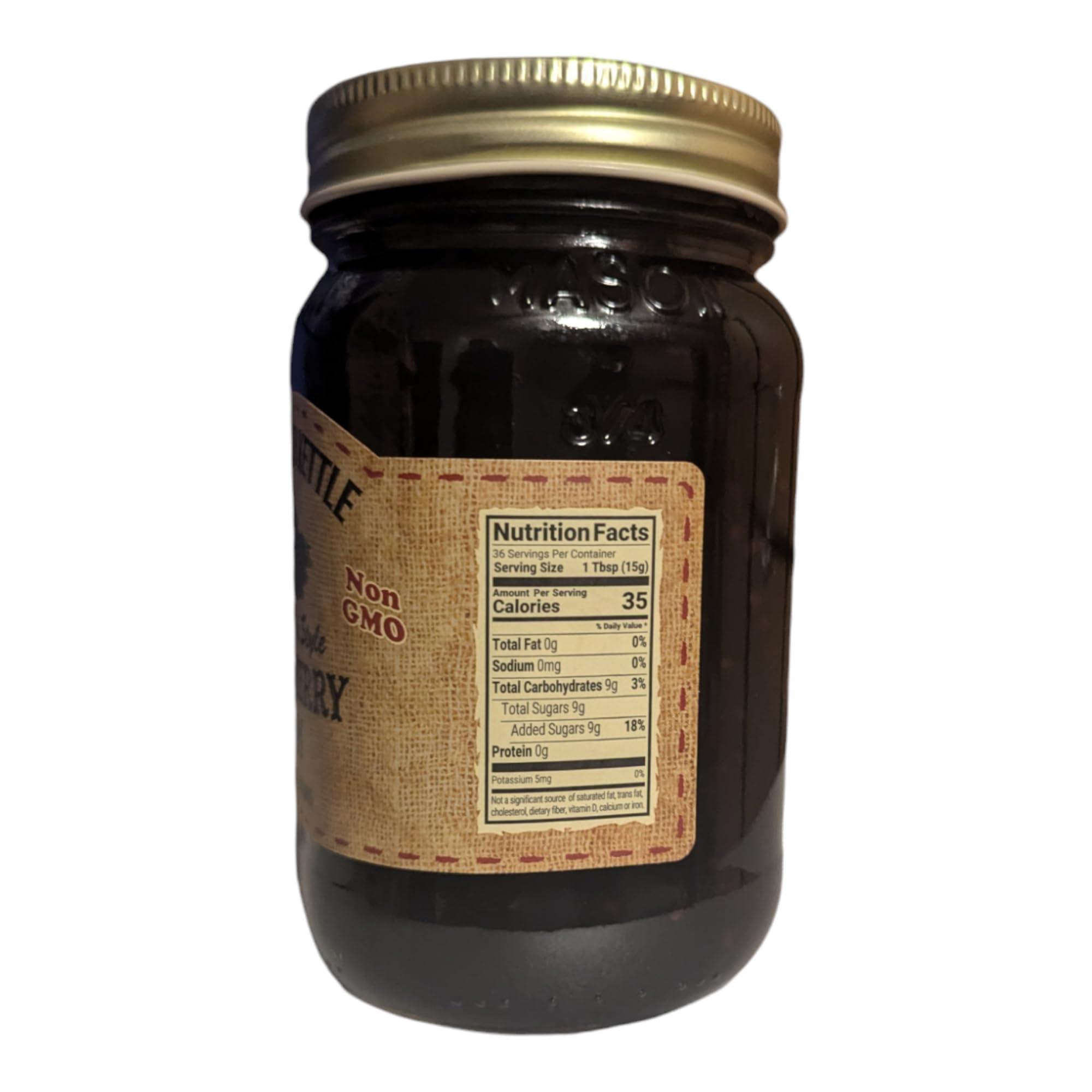 The Dutch Kettle The Dutch Kettle Amish Homemade Black Raspberry Jam - One (18 oz Jar) - Made with Premium Ingredients, Non-GMO, No Preservatives