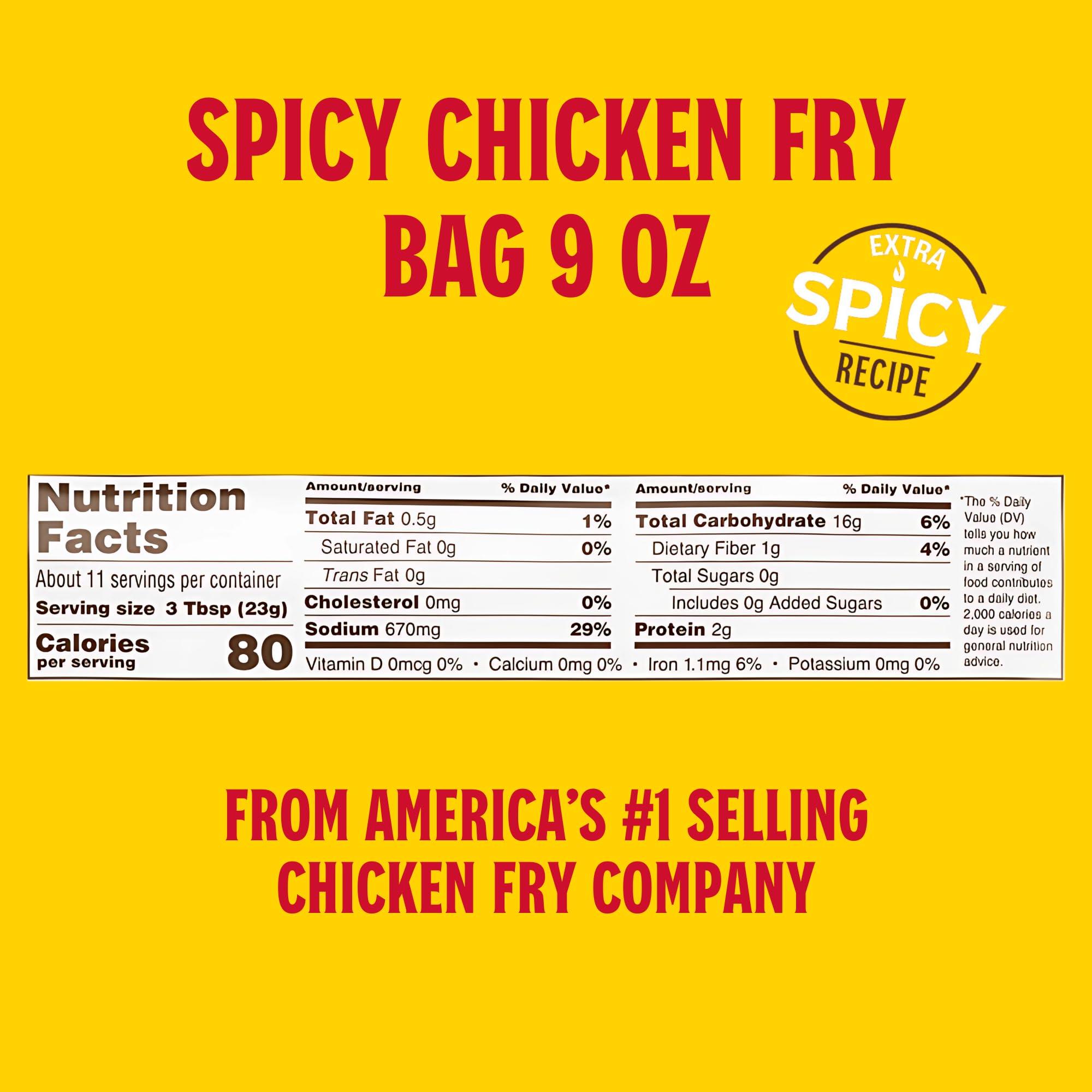 Louisiana Fish Fry Products Spicy Chicken Fry Batter Mix 9 oz. (Pack of 1) - Seasoned and Ready to Use - Extra Spicy - Extra Crunchy - Filled with Cajun Flavor - Easy to Make Recipe - By Louisiana Fish Fry