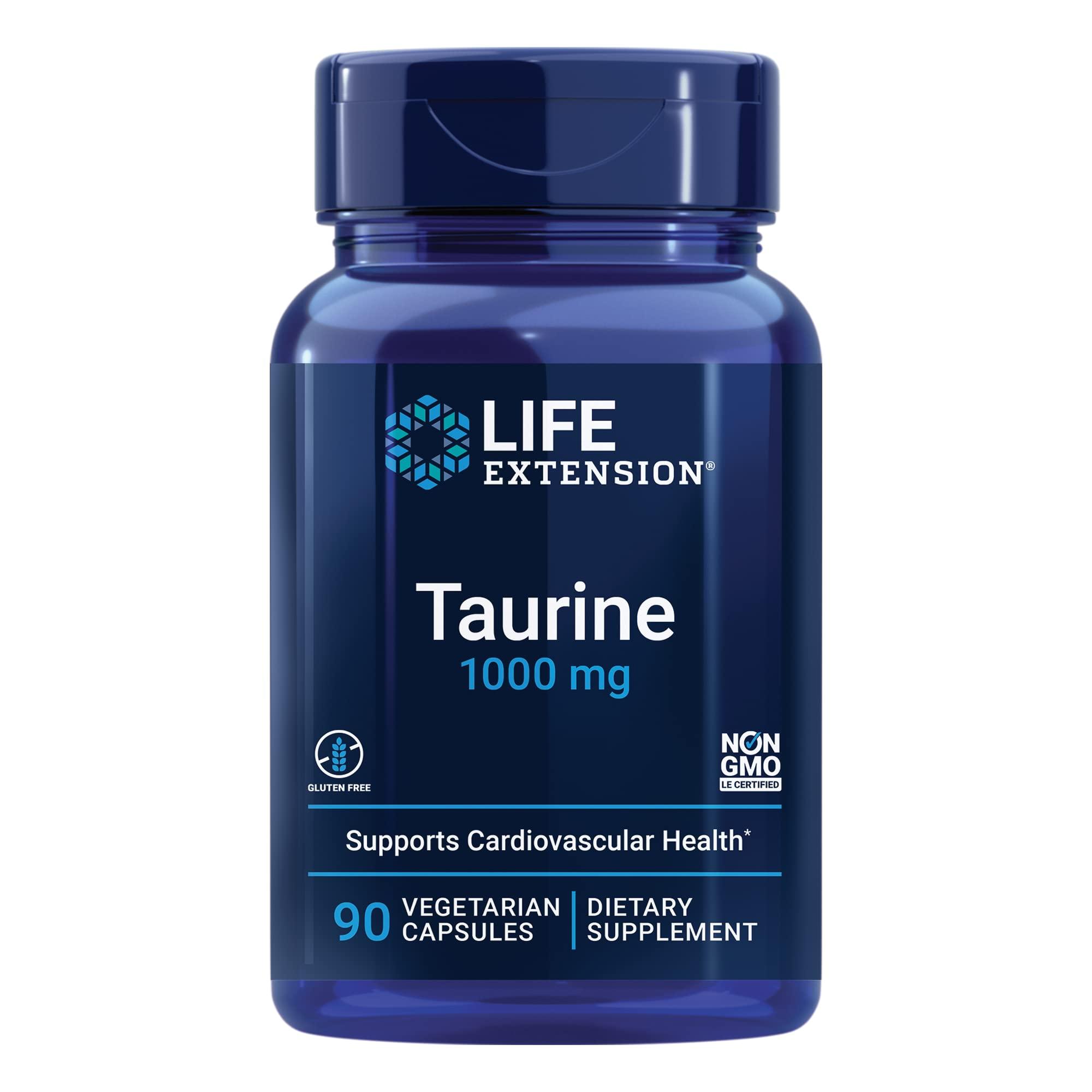 Life Extension Life Extension TMG 500 mg and Taurine 1000 mg Supplement Bundle - 60 Liquid Vegetarian Capsules and 90 Vegetarian Capsules
