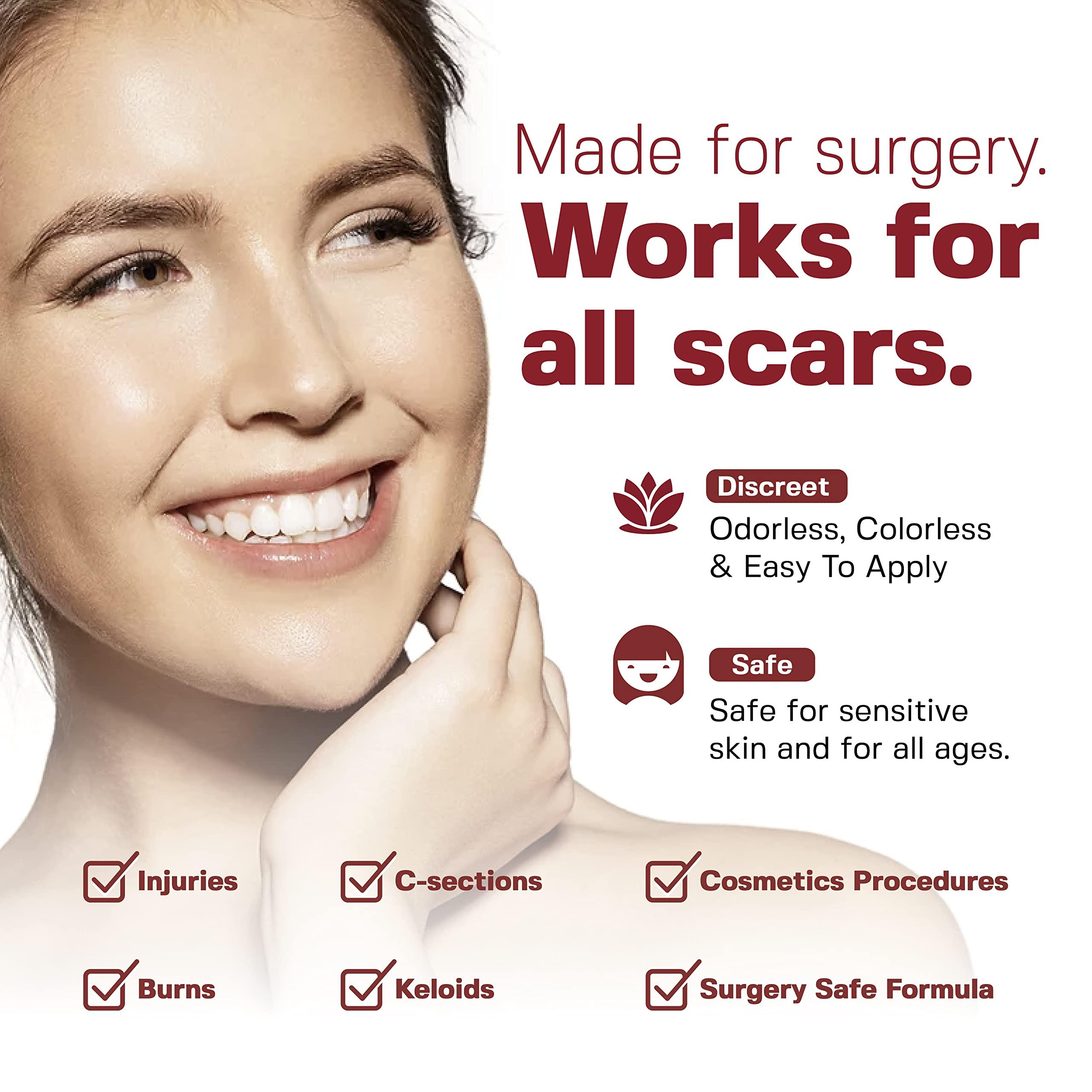HealFast Physician Formulated Silicone Scar Sheets - Advanced Crosspolymer Medical Grade Silicone Scar Strips for Surgery, C Section, Keloids & Hypertrophic Scars - Silicone Tape For Scars (5 Sheets)