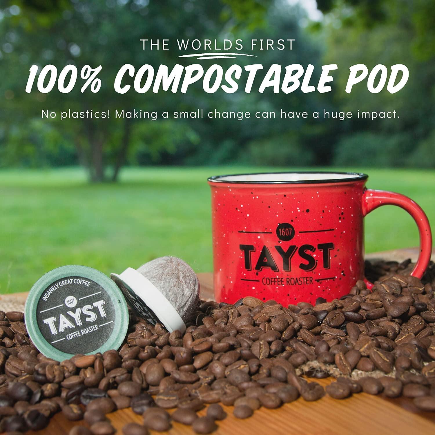 Tayst Coffee Roaster Tayst Coffee Pods, Medium & Heroic Medium Roast, K Cups Compatible with Keurig Coffee Maker, Sustainable Single Serve, Pack of 100