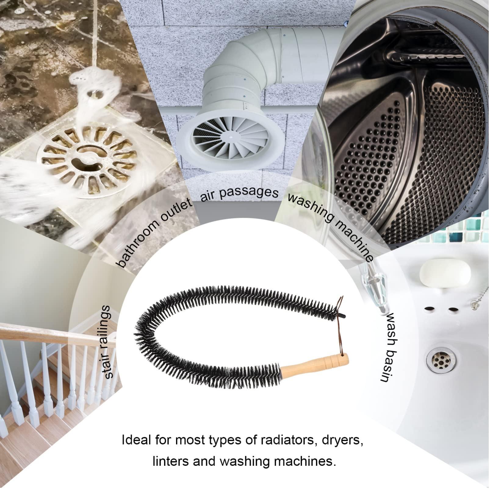 ULTECHNOVO ULTECHNOVO Washing Machine Cleaner Dryer Vent 3pcs Dryer Vent Cleaner Lint Brush Flexible Refrigerator Coil Cleaning Brush Radiator Cleaner Vent Cleaner with Wood Washer Cleaner
