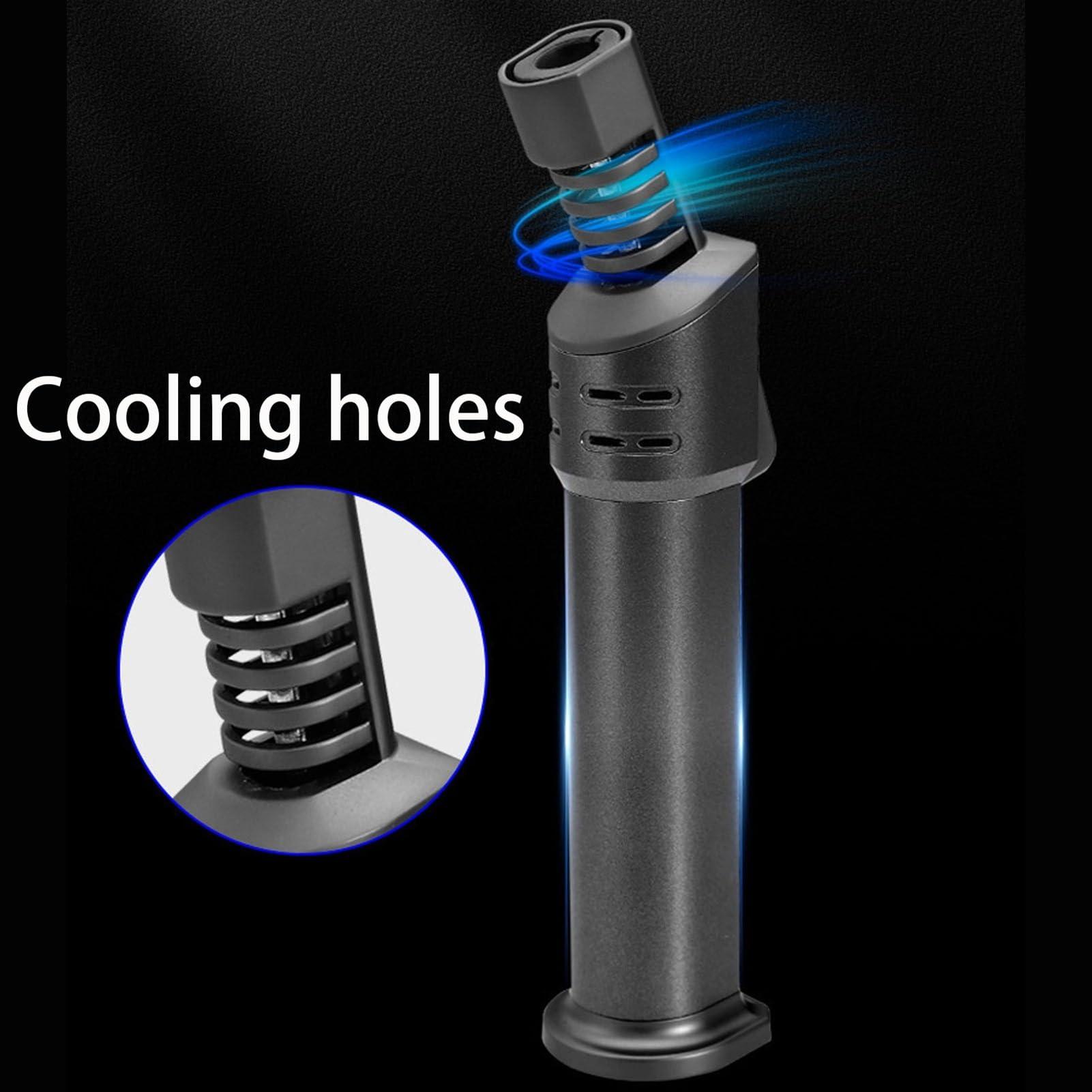 nopqwz Metal Windproof Lighter, Butane Gas Lighter, Adjustable Flame Lighter, Suitable for Outdoor, Camping and Other Scenes(Black1)