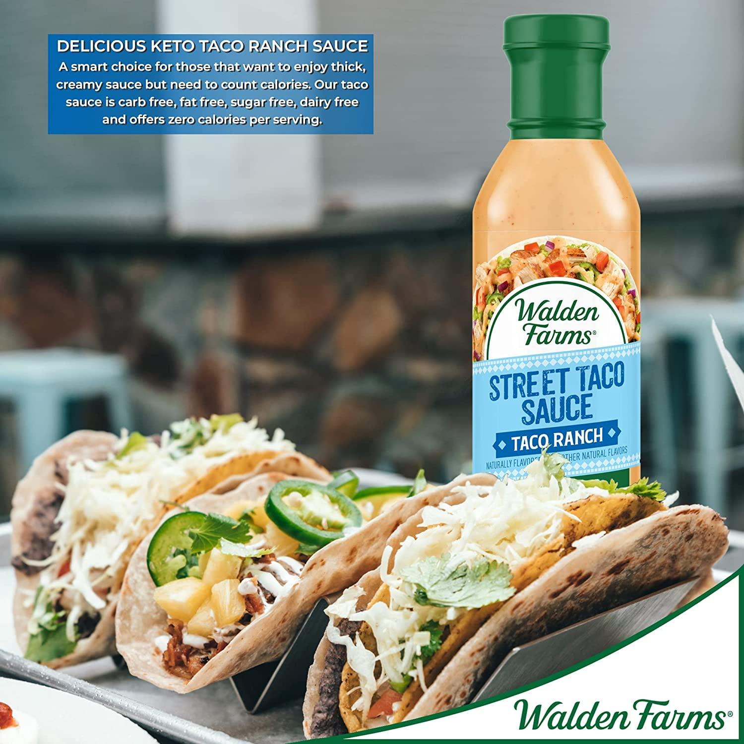 Walden Farms Walden Farms Street Taco Sauce, Taco Ranch, Natural Flavors, Zero Calorie, Vegan Friendly, Kosher, Fat Free, Sugar Free, Gluten Free, 12 Fluid Ounce (Pack of 6)