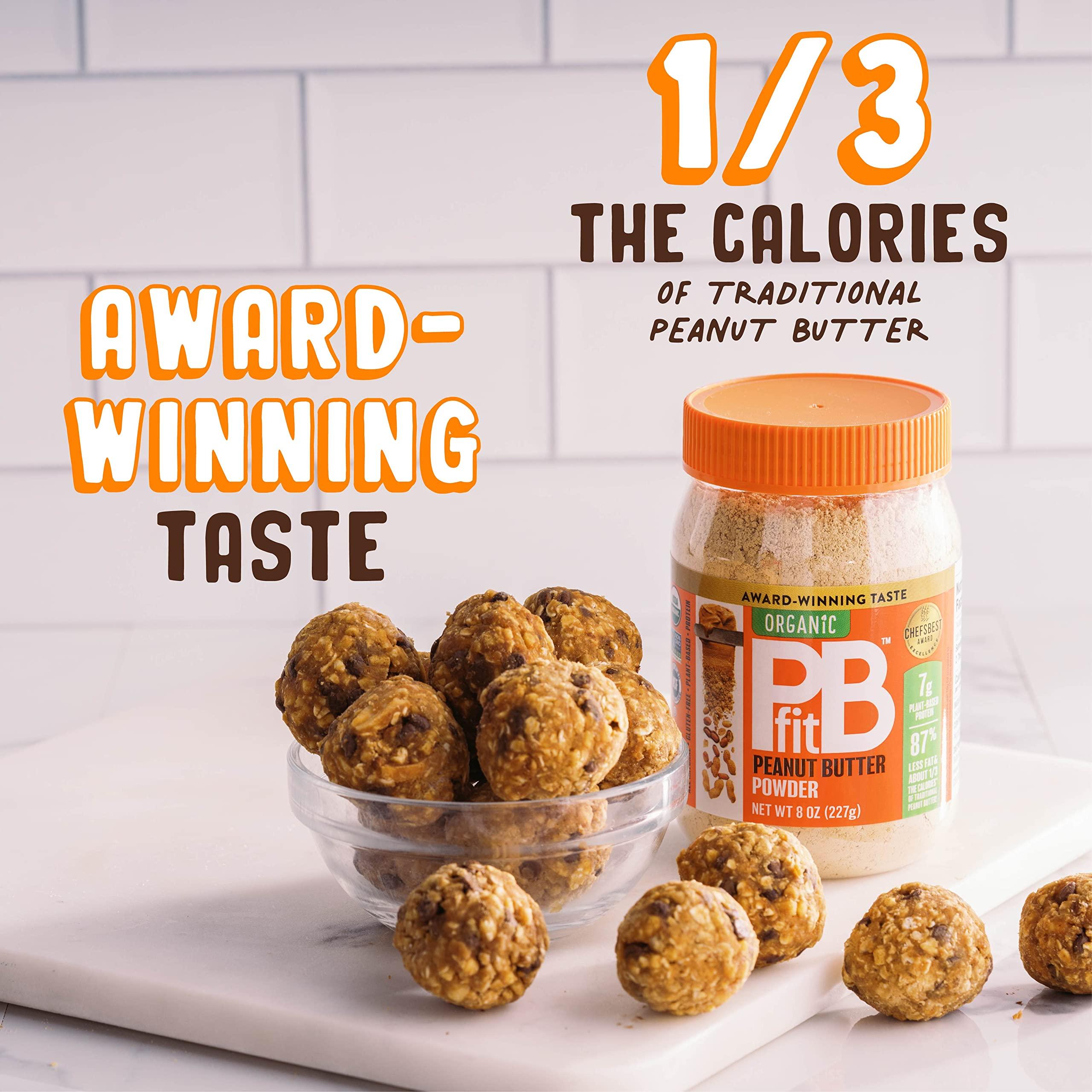 PBfit PBfit 8 Ounce Organic Peanut Butter Powder, Powdered Peanut Spread from Real Roasted Pressed Peanuts, 7g of Protein 7% DV, Gluten-Free, 60 calories, 87% less fat (Pack of 1)