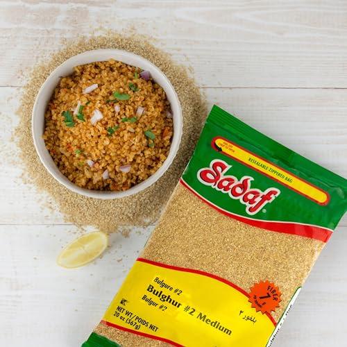 Sadaf Sadaf Bulghur #2 Medium - Bulgur Wheat Medium for Cooking and Food Seasoning - Wheat Grain - Middle Eastern Cuisine - Kosher - 20 Oz Resealable Bag