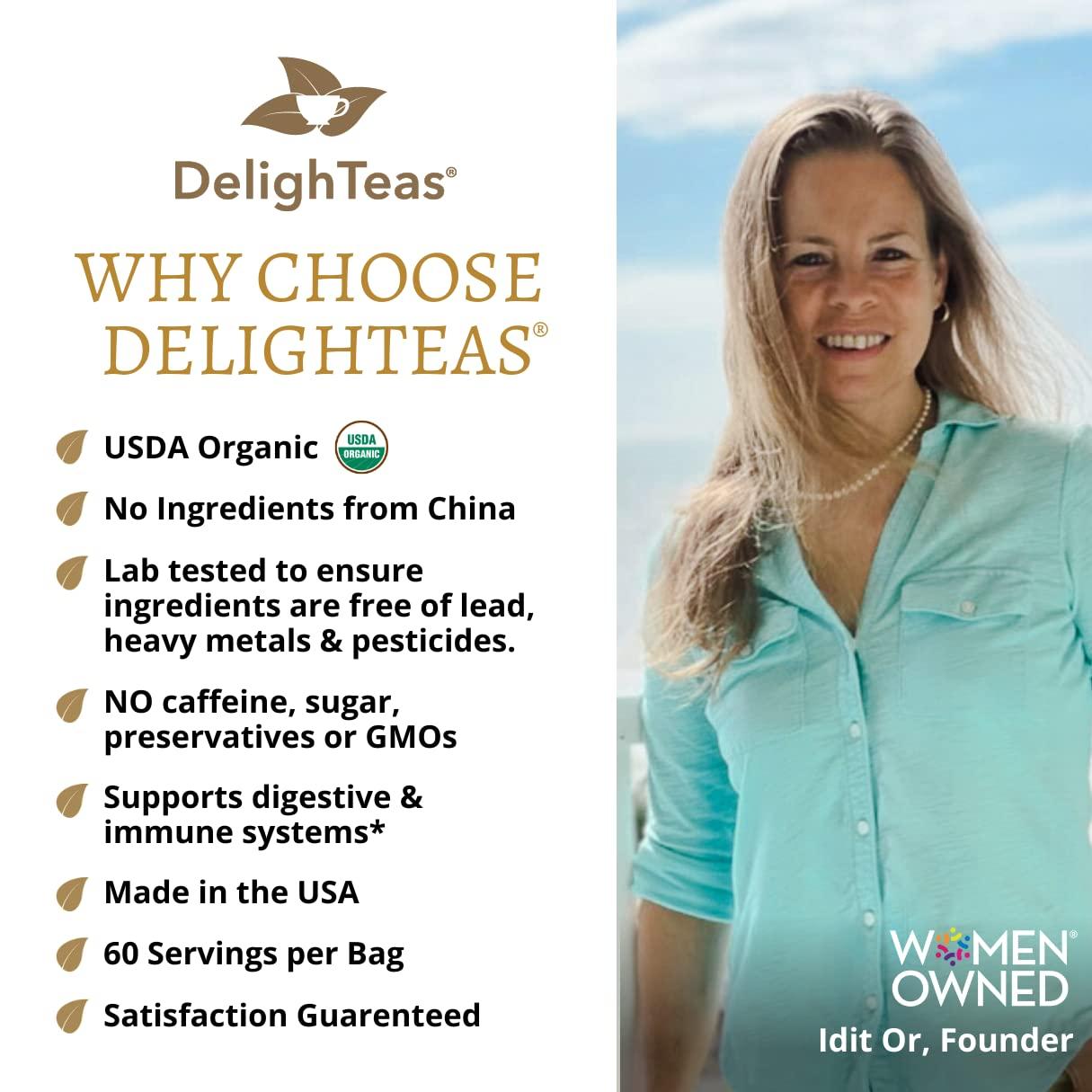 DelighTeas DelighTeas Organic Digest & Detox CCF Tea | Ayurvedic Cumin, Coriander, Fennel Loose Leaf Tea for Digestion, Detox Cleanse | USDA Organic, Non-GMO, Caffeine Free, Sugar Free | 60 Servings, 5 oz.