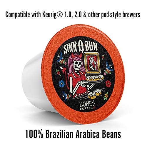 Bones Coffee Company Bones Coffee Company Flavored Coffee Bones Cups Sinn-O-Bunn Cinnamon Bun Flavor | 12ct Single-Serve Coffee Pods Compatible with Keurig 1.0 & 2.0 Keurig Coffee Maker
