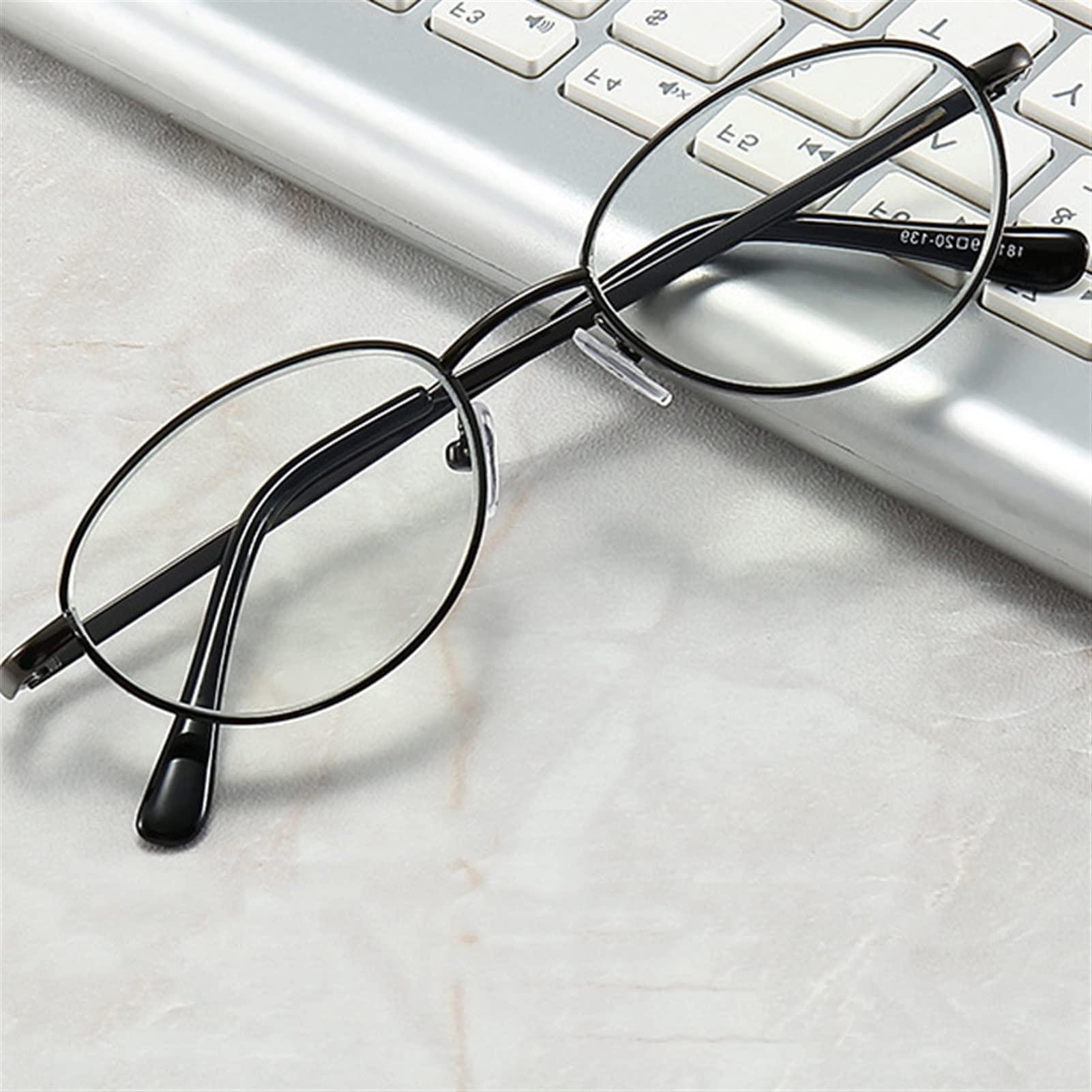 WWWL WWWL Reading Glasses, Retro Oval Reading Glasses, Anti-Blue Light, Metal Frame Eyeglasses for Women&Man, Computer Glasses (Color : A, Size : +1)