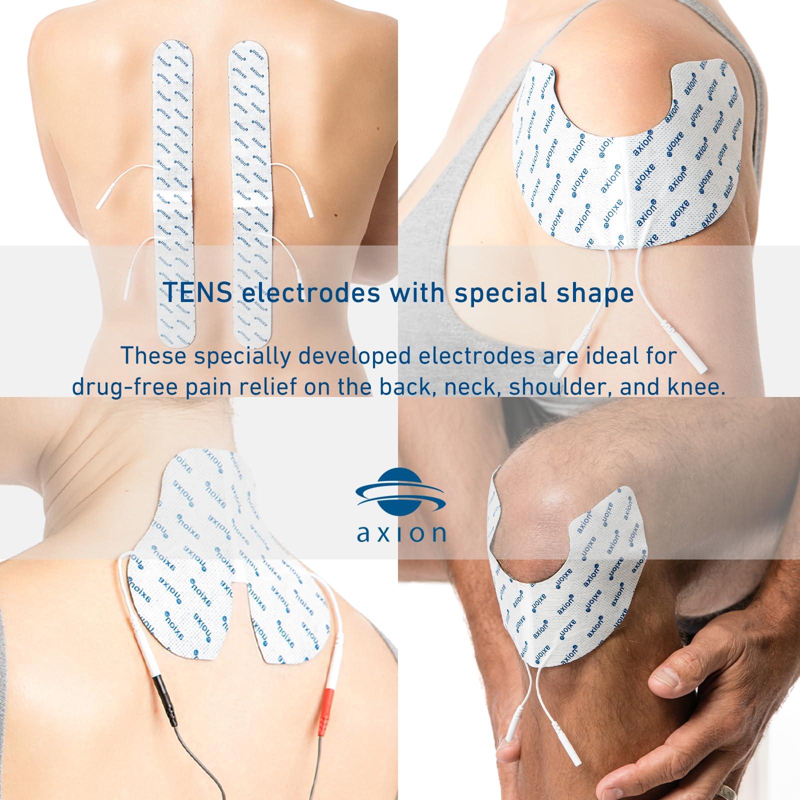 Axion Axion Adhesive Electrode Set Ideal Shape for TENS Therapy on The Neck, Back and Shoulders with 5 Electrode Pads | Reusable Self-Adhesive Electrodes for TENS Units