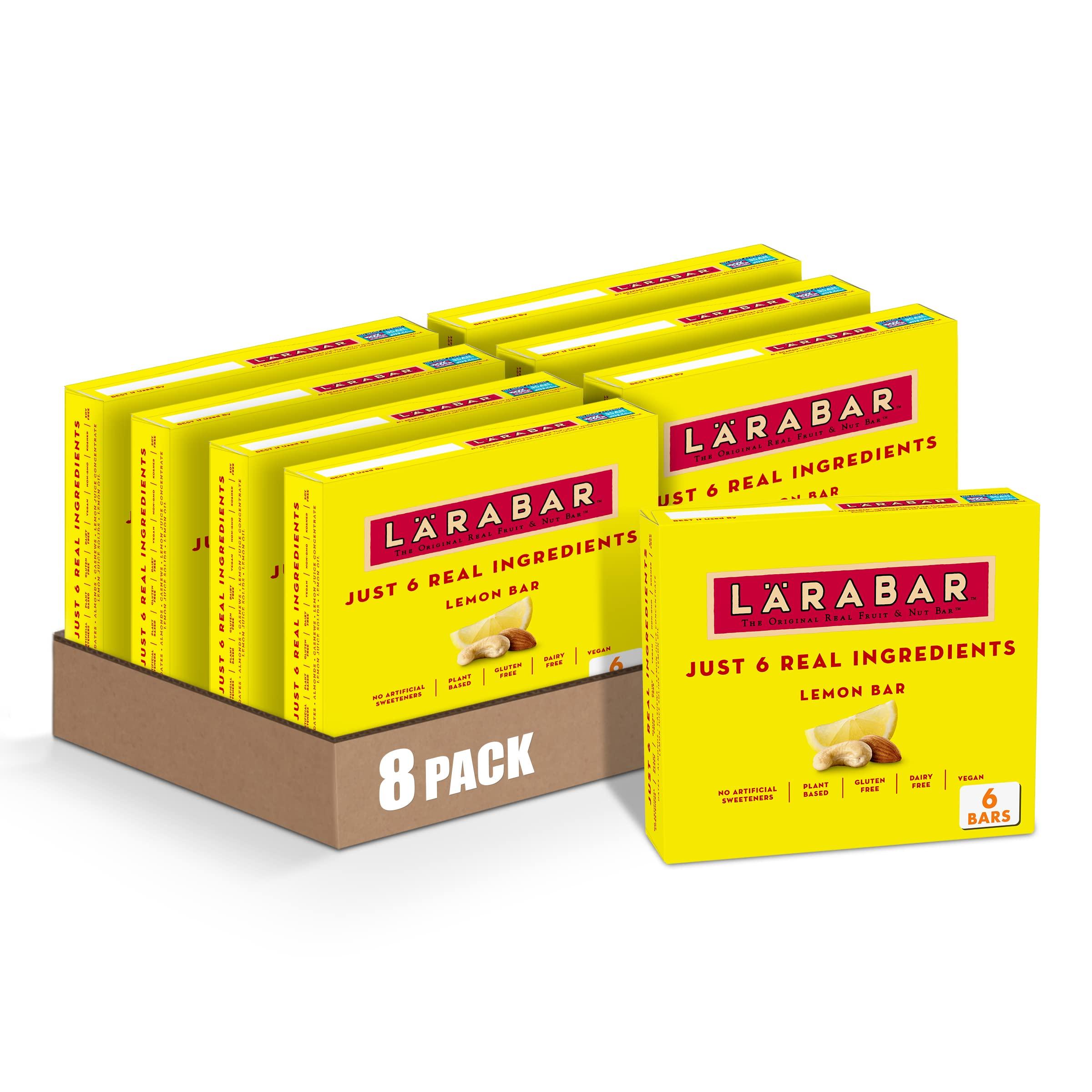 LÄRABAR Larabar Lemon Bar, Gluten Free Vegan Fruit & Nut Bars, 1.6 oz Bars, 6 ct (Pack of 8)
