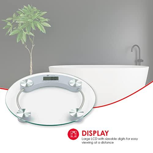Home Basics Home Basics Glass Bathroom Scale Round, No Size, Clear
