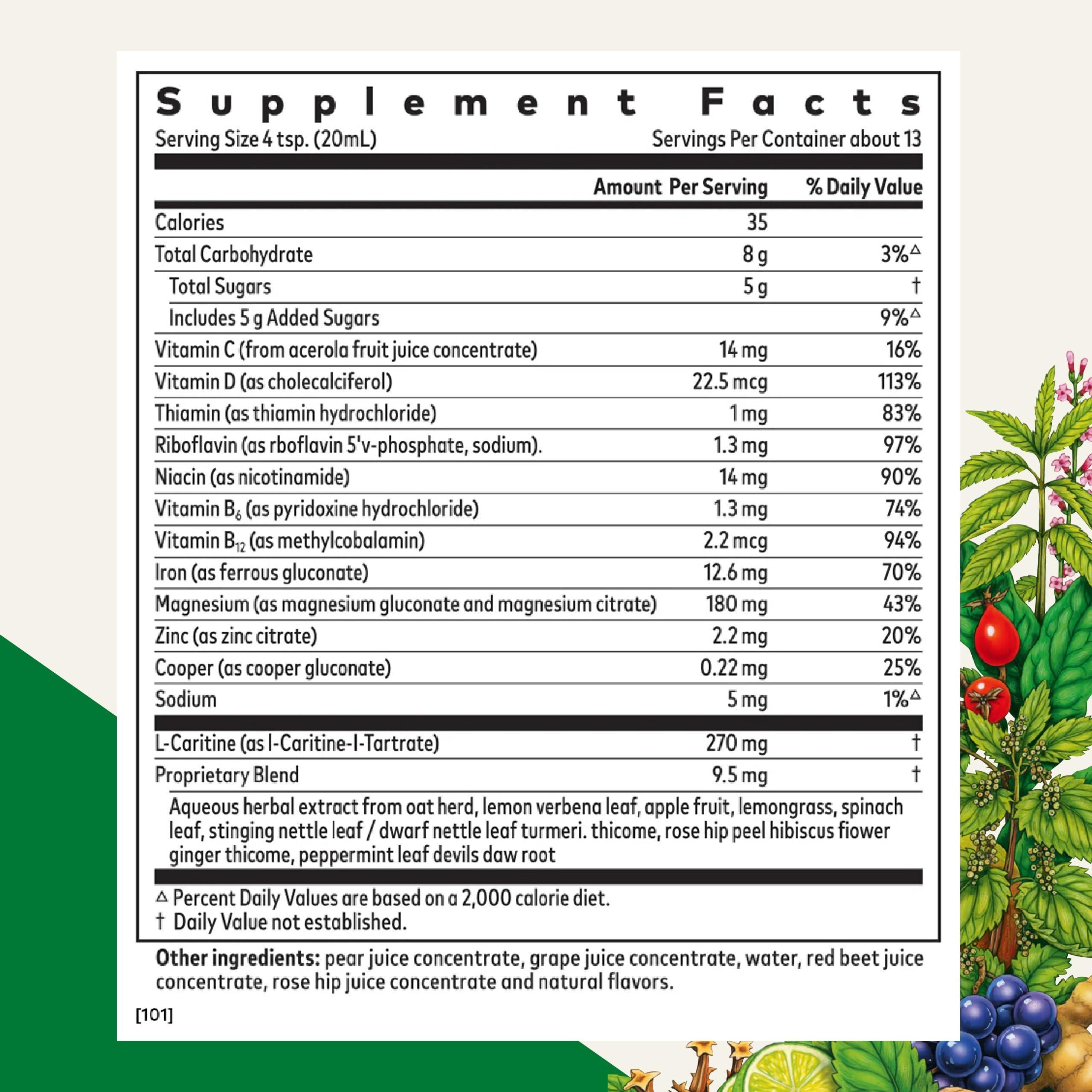 Floradix Floradix Iron Sport Liquid Mineral & Vitamin Formula - Daily Vitamin for Nutritional & Energy Support - Sports Nutrition with Gentle Iron, B Vitamins & More - Vegan & Non-GMO - 8.5 fl oz