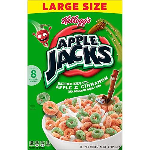 Apple Jacks Apple Jacks Cold Breakfast Cereal, Good Source of 8 Vitamins and Minerals, Large Size, Original, 11.02lb Case (12 Boxes)