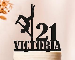 snzazhe Pole Dancer Cake Topper,Pole Dancer Birthday Party,Pole Dancer,Striptease dance Cake Topper,Sexy Girl Cake Topper,Dancer Striptease for Anniversary Birthday Wedding Shower Party Dessert Cake Decor.