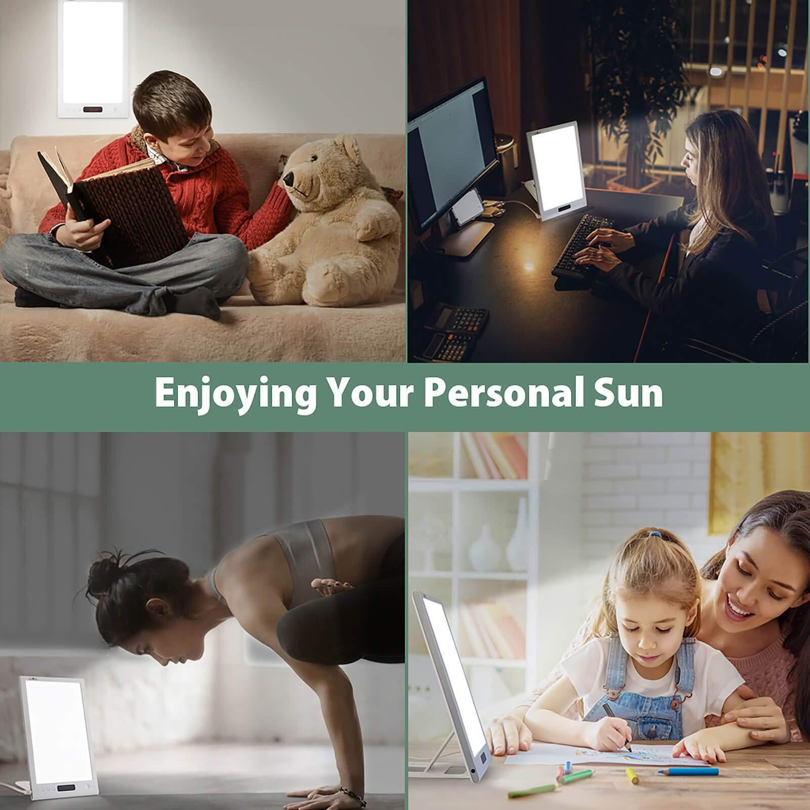 Blancka Light Therapy Lamp UV-Free 12000 Lux with Sunrise Sunset Simulation, Wake-up Light with 40 Level Adjustable Brightness, 5 Timer Function, Full Spectrum LED Sunlight for Home Office