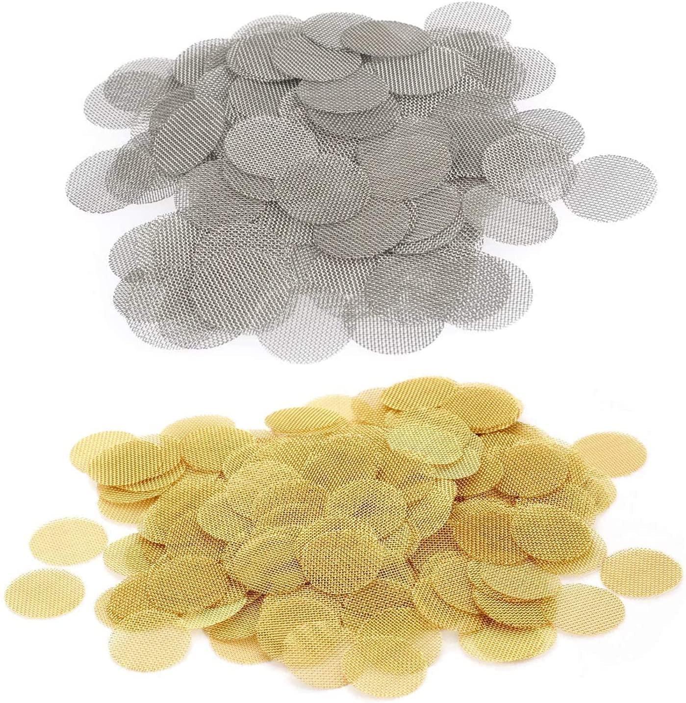 Romeda 200pcs Pipe Screens, 3/4 Inch Pipe Filters, 100pcs Premium Stainless Steel Pipe Screens and 100pcs Brass Filters