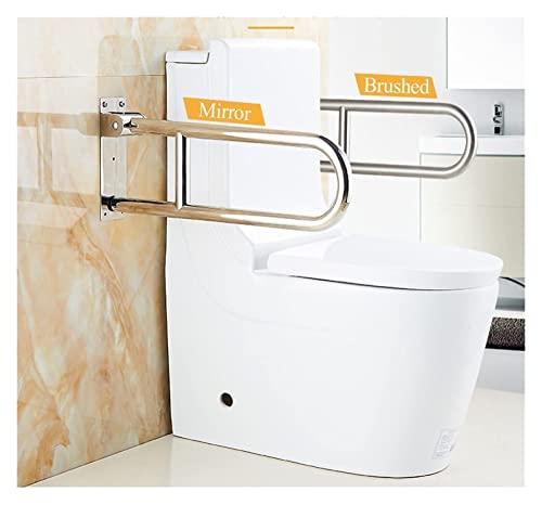 ALDEPO Grab Bars Upturn U-Shaped Safety Handrail, 304 Stainless Steel Foldable Toilet Grab Bar, Wall-Mounted Bathroom Anti-Slip Folding Grab Rail, Elderly Support Handle ( Color : Brushed , Size : 60cm )