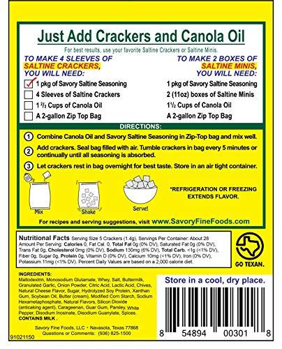 Savory Fine Foods Savory Saltine Seasoning, 1.4 Ounce, Garden Dill, 4 Pack