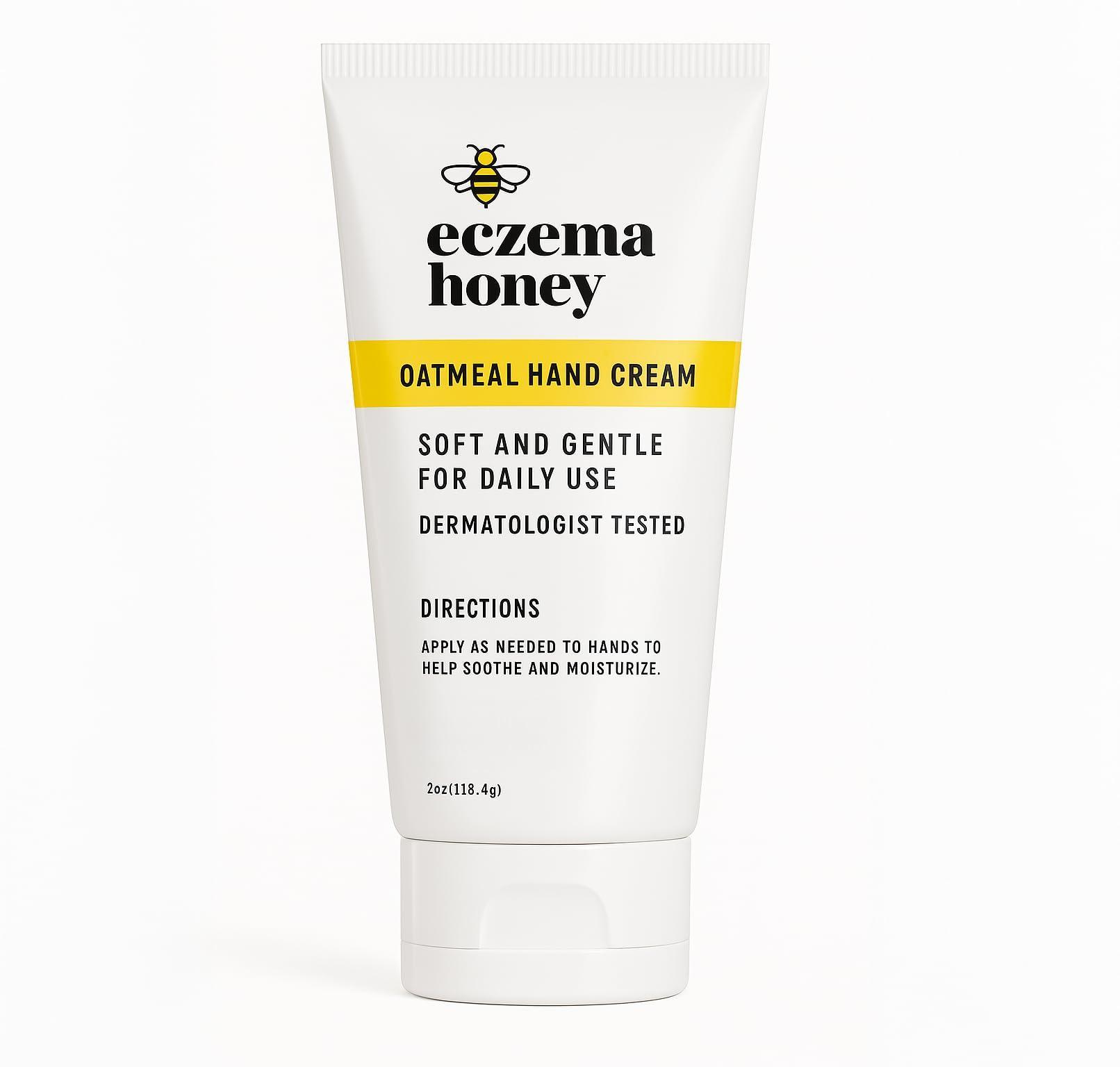 ECZEMA HONEY ECZEMA HONEY Oatmeal Hand Cream - Natural Hand & Body Lotion for Eczema Rash Relief - Eczema Cream for Dry, Itchy, Sensitive, & Irritable Skin (2 Oz)