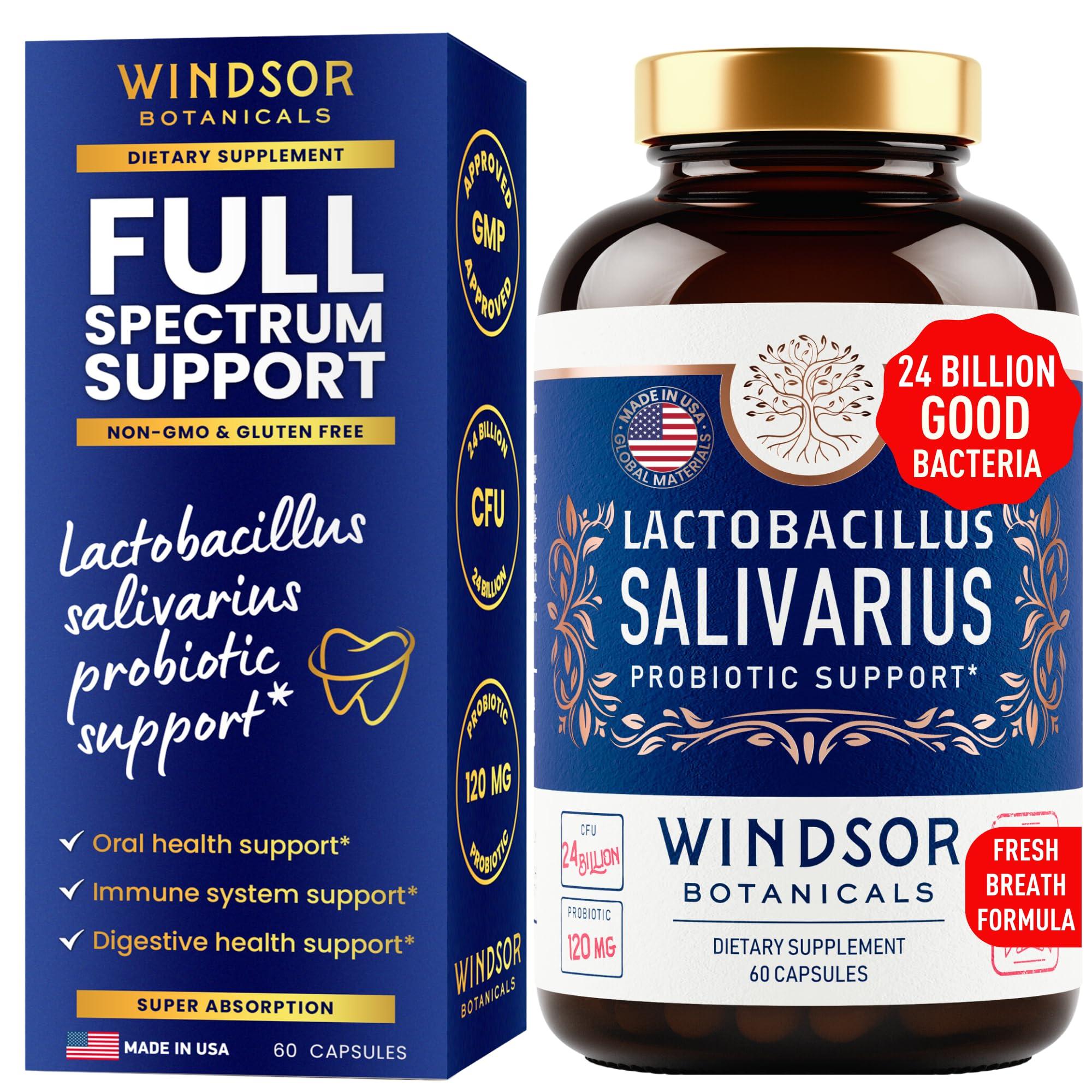 WINDSOR BOTANICALS WINDSOR BOTANICALS Lactobacillus Salivarius Probiotic and Dental Probiotics Oral Health Bundle