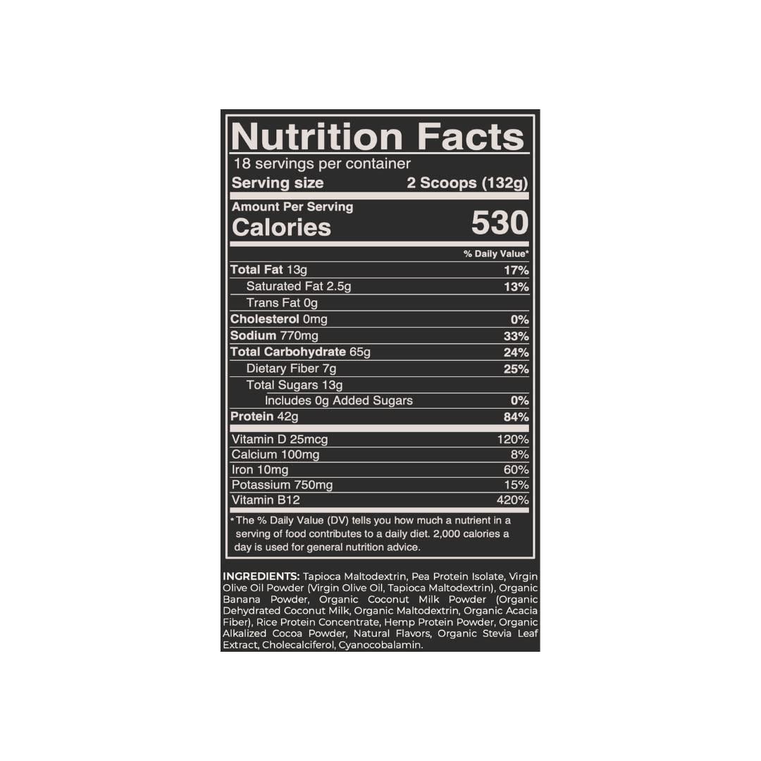 Gorilla Gulps Gorilla Gulps Mocha Vegan Mass Gainer 5 lb Natural High Calorie Protein Powder GMO, Gluten, Dairy, & Soy Free. No Artificial Ingredients 530 Calories 18 Servings