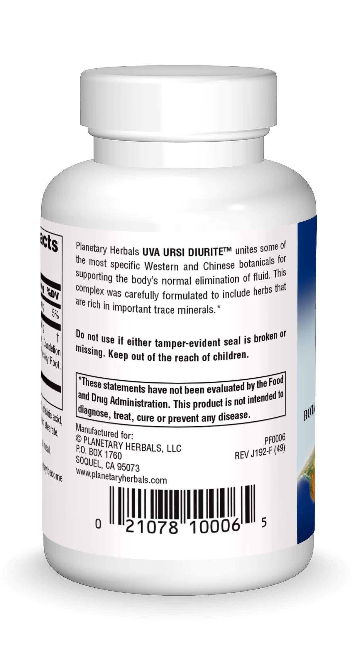 Planetary Herbals Planetary Herbals Uva Ursi Diurite, Botanical Support for Fluid Balance*, 780 mg - 72 Tablets