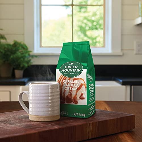 Green Mountain Coffee Roasters Green Mountain Coffee Roasters, Caramel Vanilla Cream, Ground Flavored Coffee, Light Roast, Bagged 12oz.