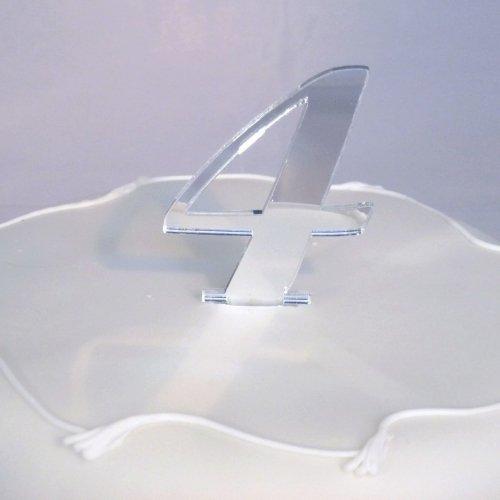 Super Cool Creations Set of 13 Silver Acrylic Mirror Cake Topper Numbers Script - 10cm /5cm Spike