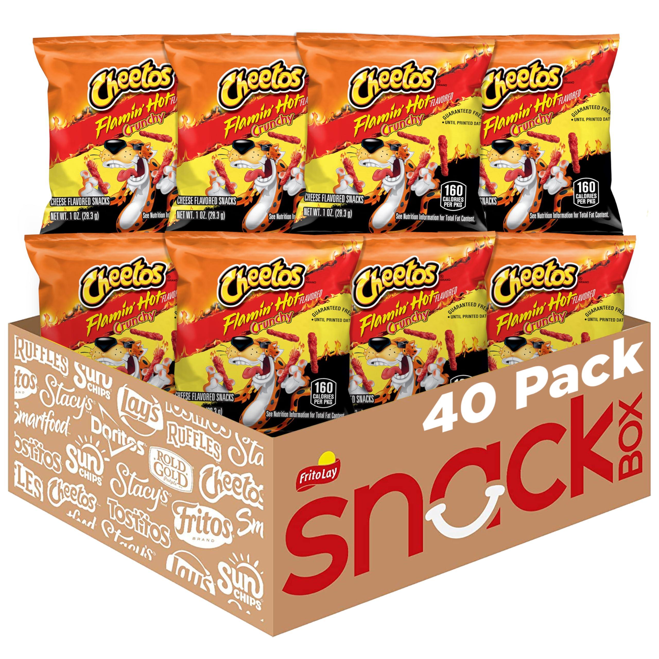 Cheetos Cheetos Cheese Flavored Snacks, Flamin\' Hot Crunchy, 1 Ounce (Pack of 40)