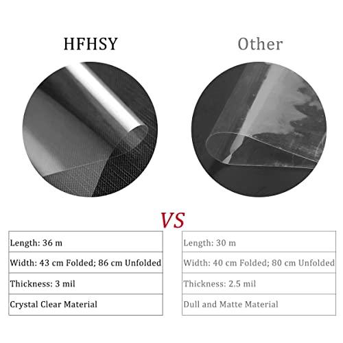 HFHSY HFHSY (118 ft x 34 in ft Clear Cellophane Wrap Roll 3 Mil - Cellophane Roll - Clear Wrap Cellophane Bags - Clear Wrapping Paper to Wrap Gift Baskets - Clear Gift Wrap for Baskets