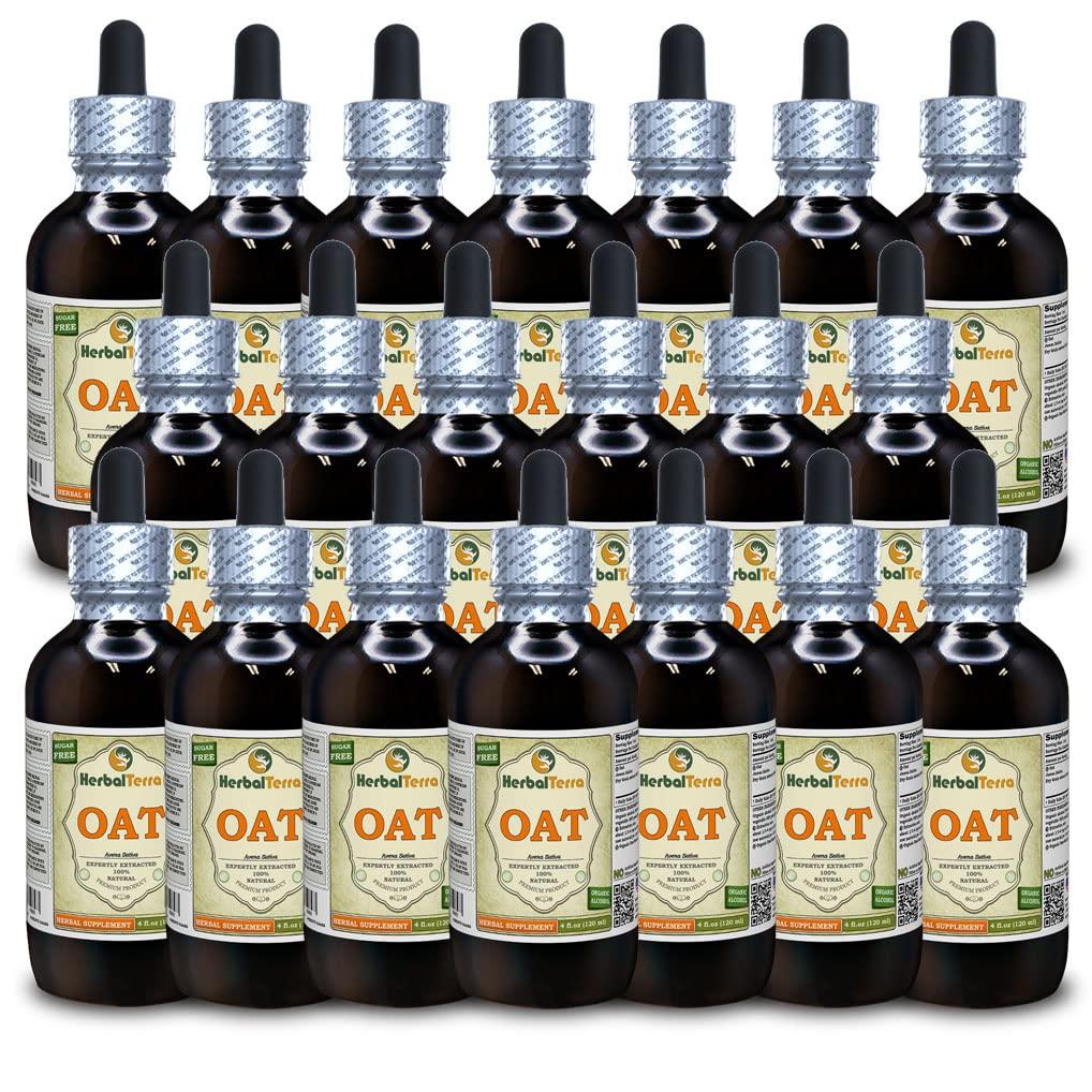 Herbal Terra LLC Oat (Avena Sativa) Tincture, Organic Dried Grains Liquid Extract (Brand name: HerbalTerra, Proudly made in USA) 20x4 fl.oz (20x120 ml)