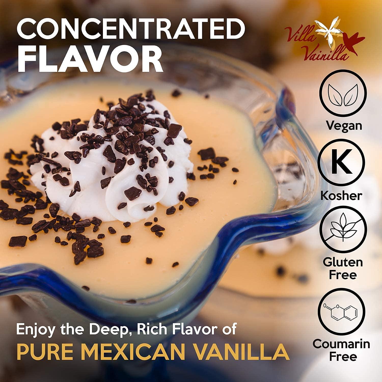 Villa Vainilla Villa Vainilla Pure Vanilla Extract - Elixir Premium Mexican Vanilla | All Natural Pure Vanilla Extract | For Chefs and Home Cooking | Perfect for Baking, Dessert Making | Vanilla Extracto | 4.2 oz