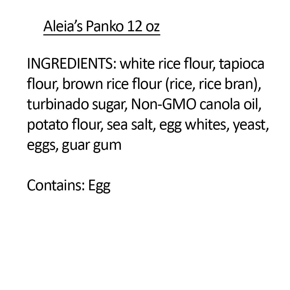 Aleia’s Best. Taste. Ever. ALEIA\'S BEST. TASTE. EVER. Panko Original - 12 oz / 1 PACK - Authentic Taste, Crunchy Breading for Gluten Free Recipes, Certified Gluten Free, Non-GMO, Dairy Free, Low Sodium, Kosher