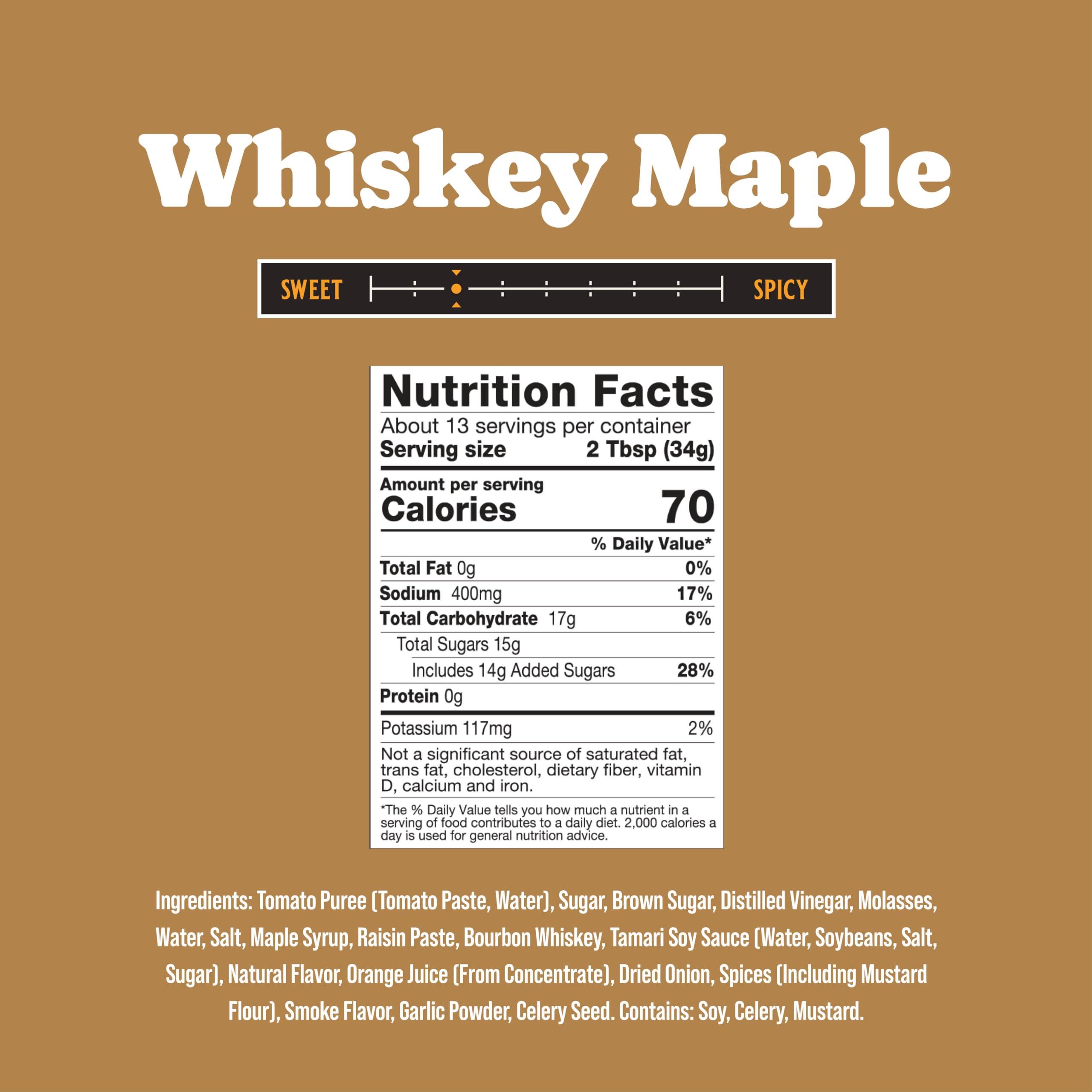 Rufus Teague Rufus Teague - Whiskey Maple BBQ Sauce - Premium Barbecue Sauce - 15.25 oz. Bottles - 4 Pack