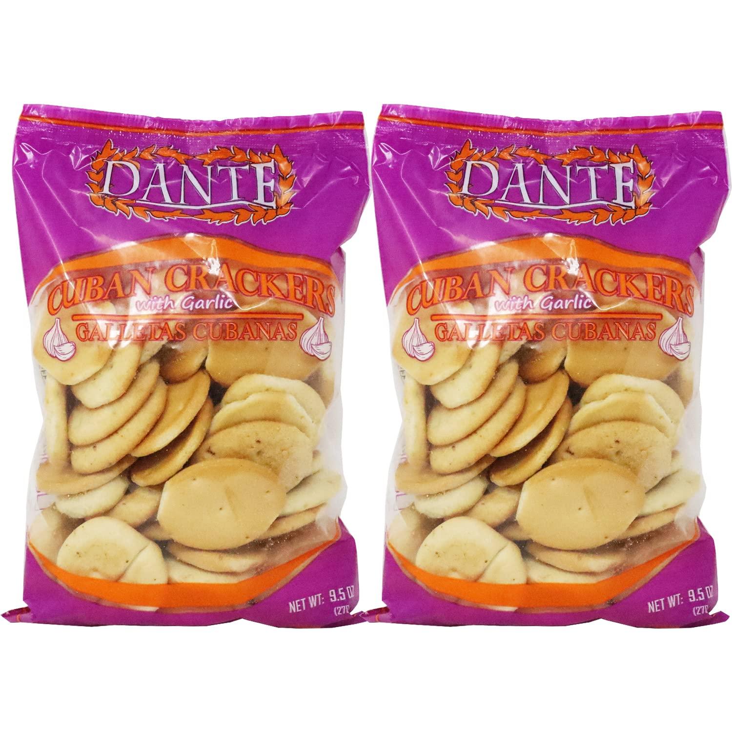 La Dante Crackers Cuban With Garlic Galletas Cubanas Pack 2 (8 oz bag)