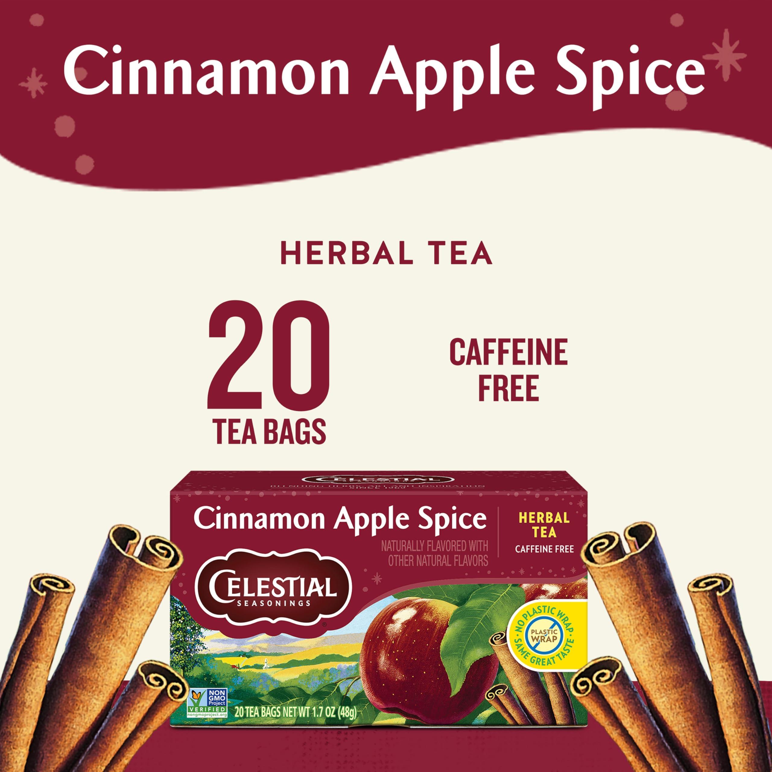 Celestial Seasonings Celestial Seasonings Cinnamon Apple Spice Herbal Tea, Caffeine Free, 20 Tea Bags Box, (Pack of 6)