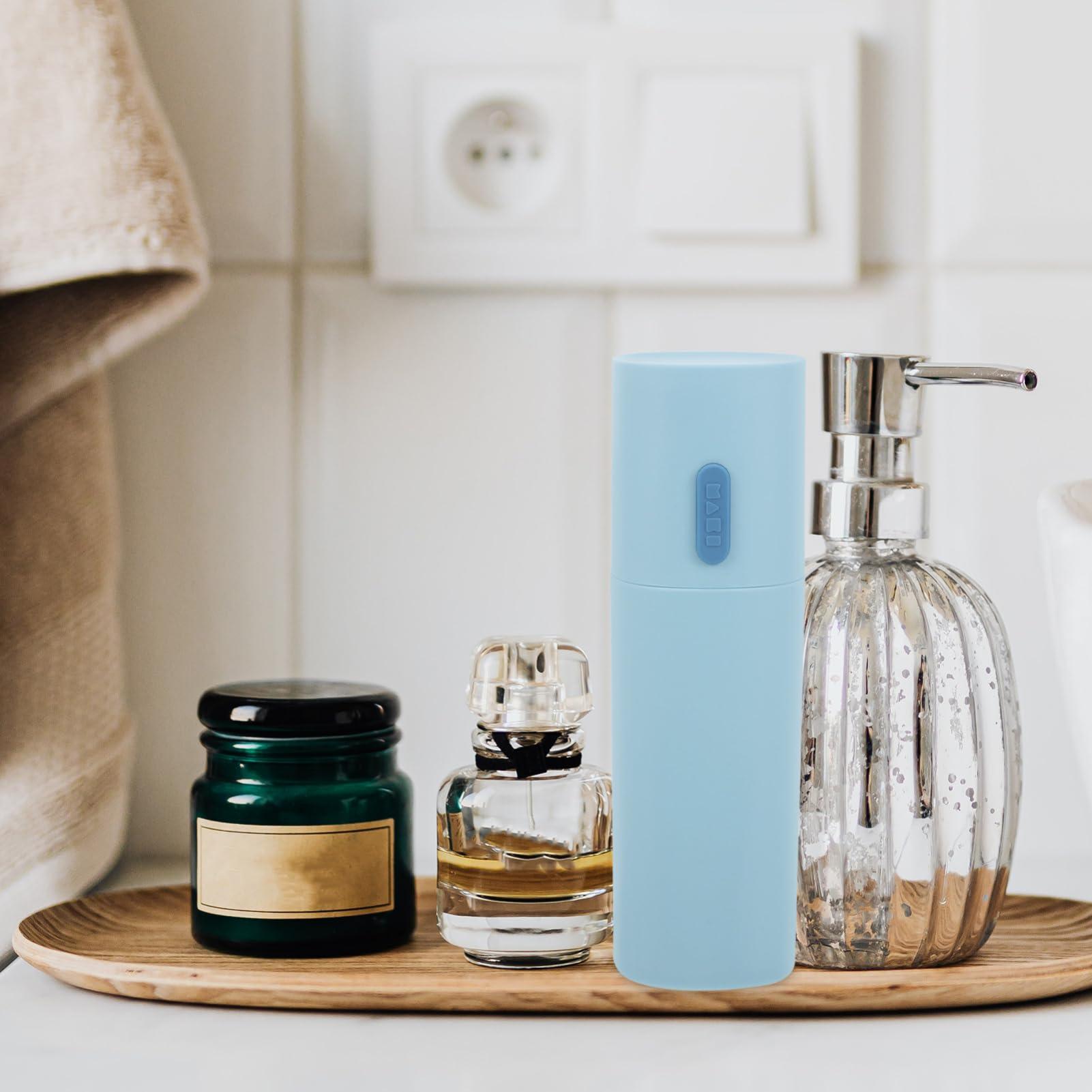 Didiseaon Didiseaon 1pc Travel Toothbrush Container with Lid Travel Size Toiletries Travel Toothpaste Holder Eletric Toothbrush Electric Toothbrush Holder Travel Size Toothpaste Mini Cup Sky-Blue Pp