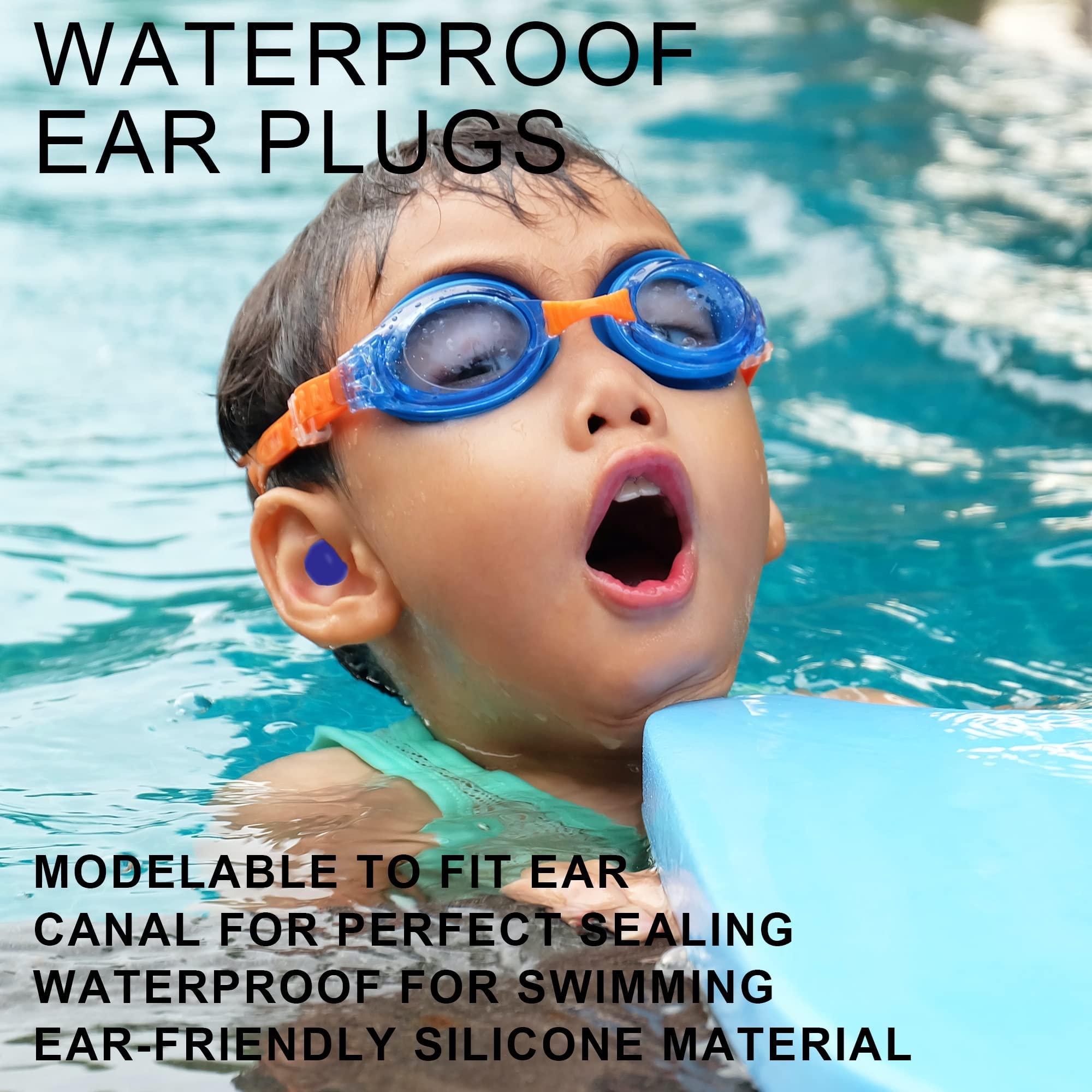 EXGOX EXGOX 7 Pairs Silicone Ear Plugs for Sleeping Noise Cancelling Reusable Moldable Wax Earplugs for Swimming, Work, Airplane, SNR27dB(Dark Blue)