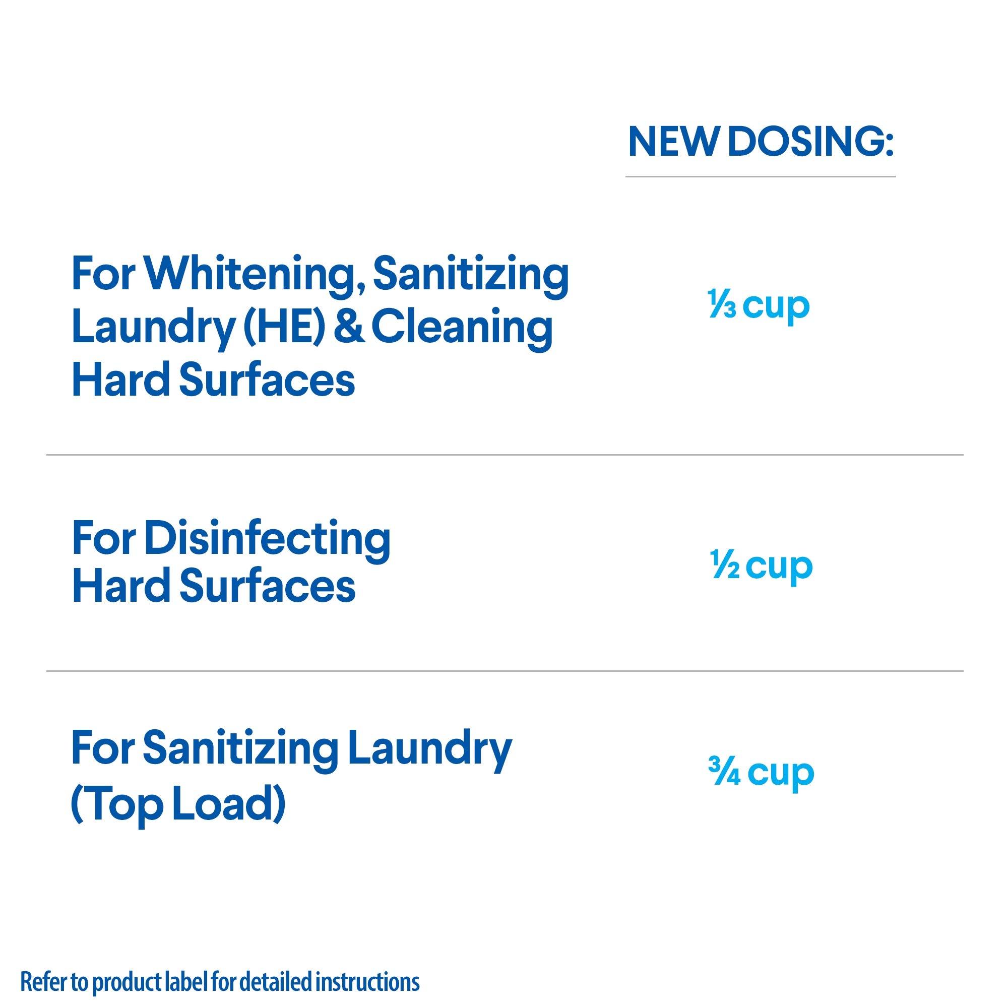 Clorox Clorox Splash-Less Bleach1, Disinfecting Bleach Kills 99.9% of Bacteria and Viruses, Regular 40 Fluid Ounce Bottle - Pack of 2 (Package May Vary)