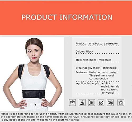 SGUM-SR Posture Corrector for Men and Women Children, Upper Back Brace Posture Clavicle Support, Adjustable Bodywellness Brace Posture Belt Back Strap, Black ()