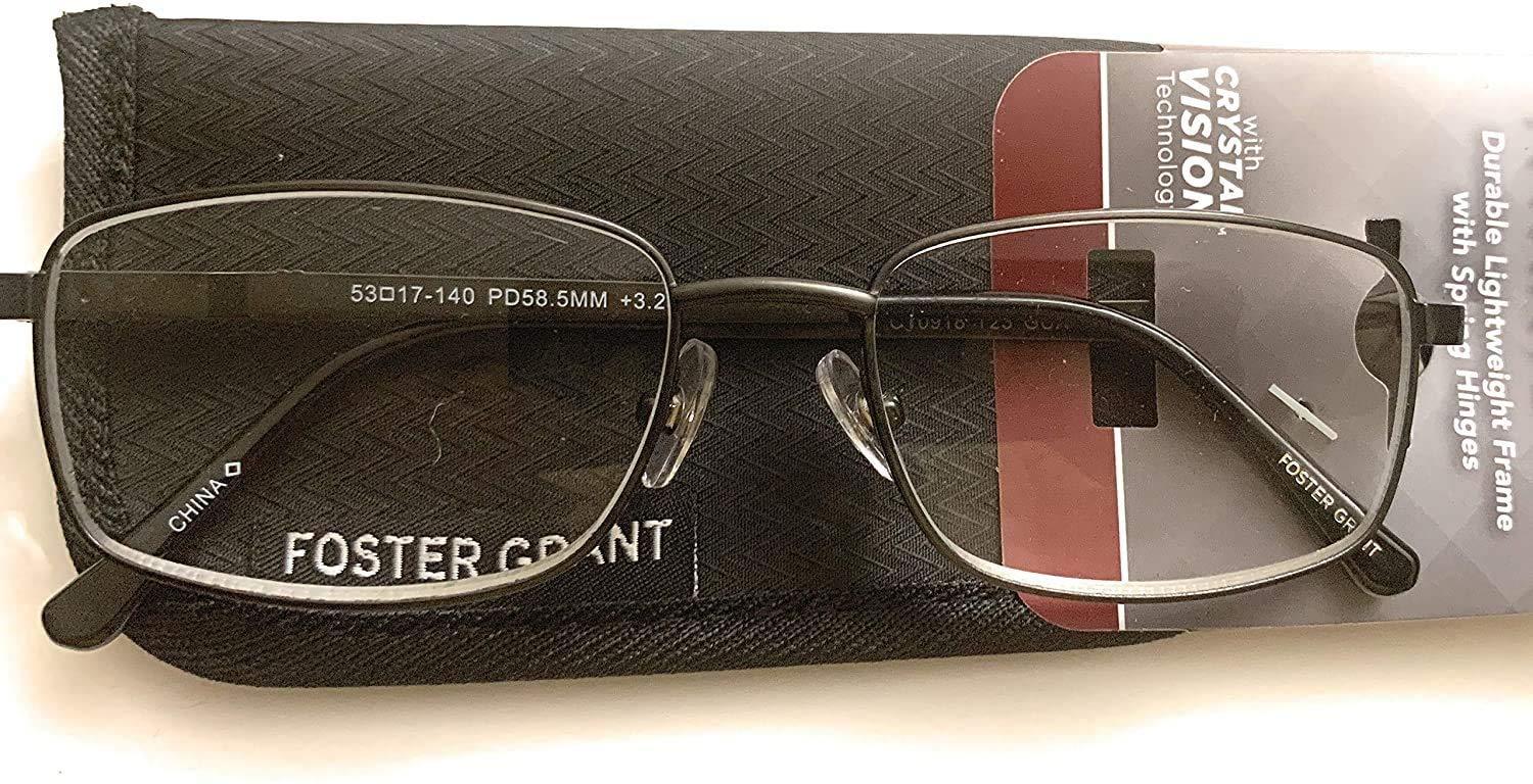 Foster Grant Foster Grant Men's Titanium Reading Glasses T23 Gun +1.50